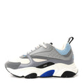 Technical Mesh Calfskin Mens B22 Sneakers 38 White Blue Grey