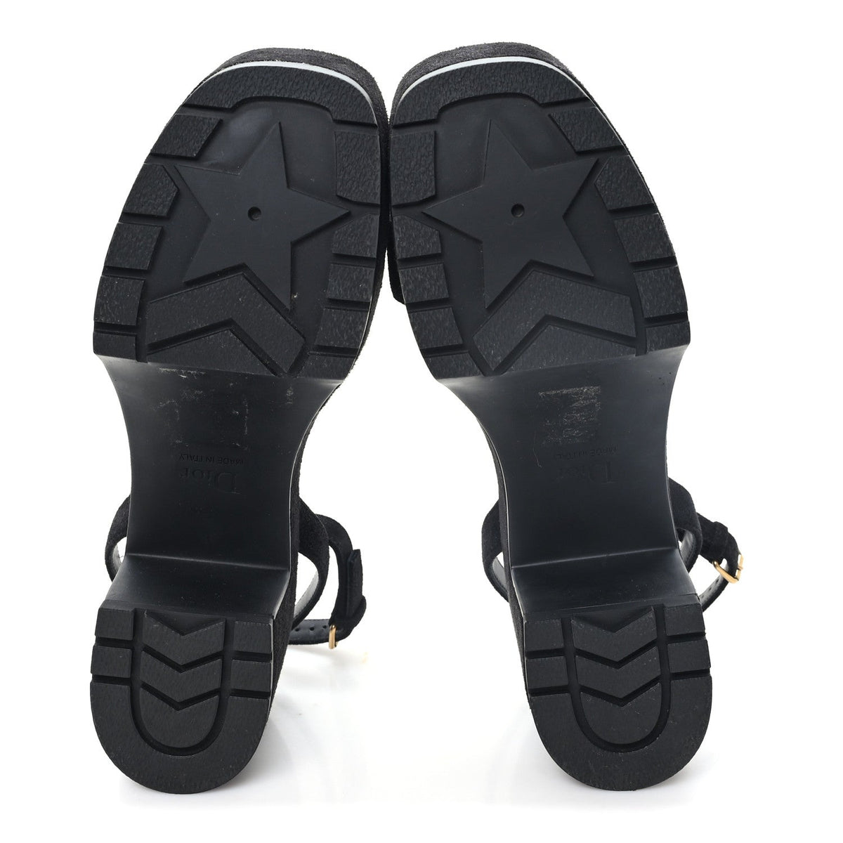 Calfskin Suede Dway Platform Sandals 37 Black