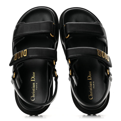 Lambskin Dioract 10mm Sandals 36.5 Black