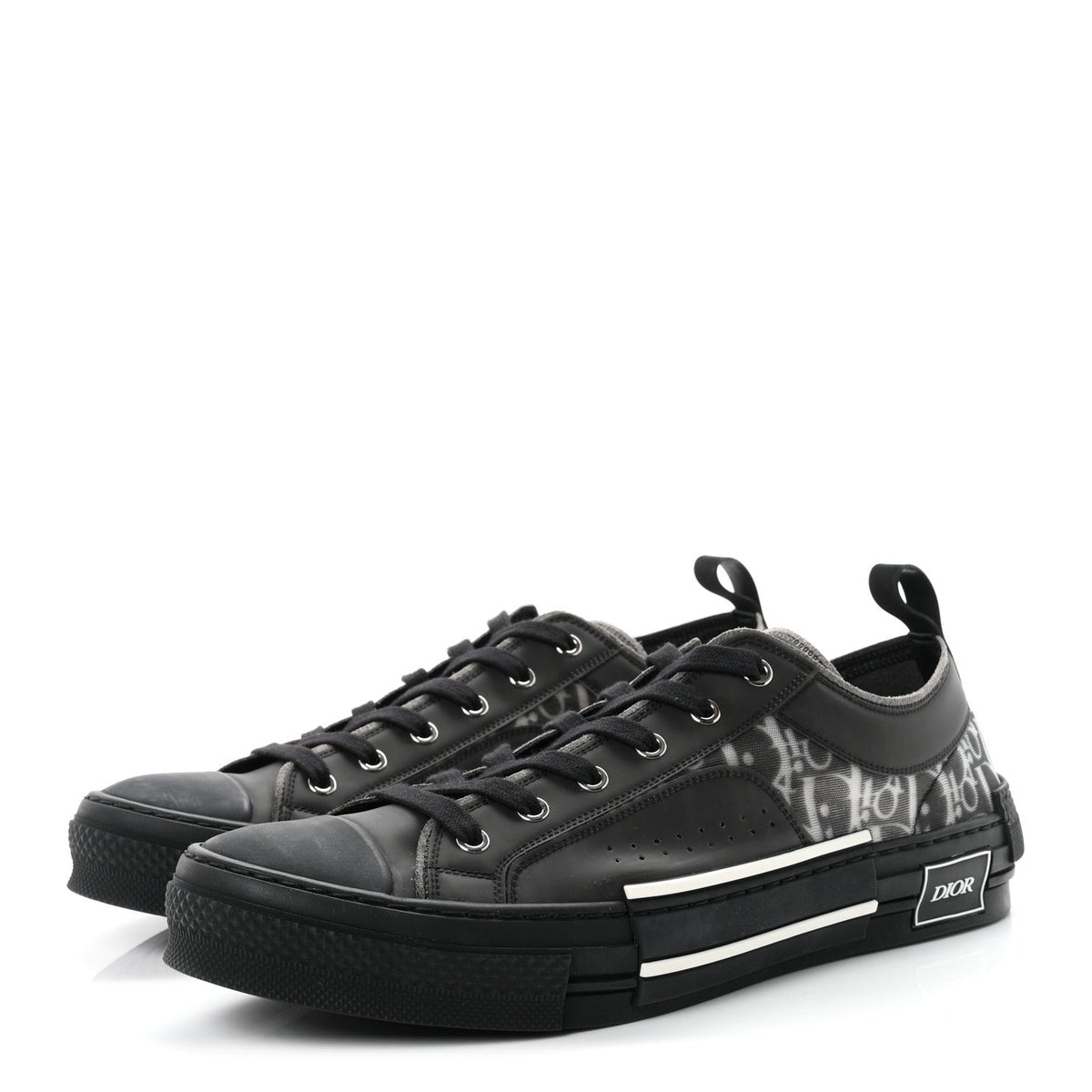 Technical Canvas Oblique Mens B23 Low Top Sneakers 45 Black