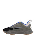 Technical Mesh Calfskin Mens B22 Sneakers 41 Olive Green Black White Grey