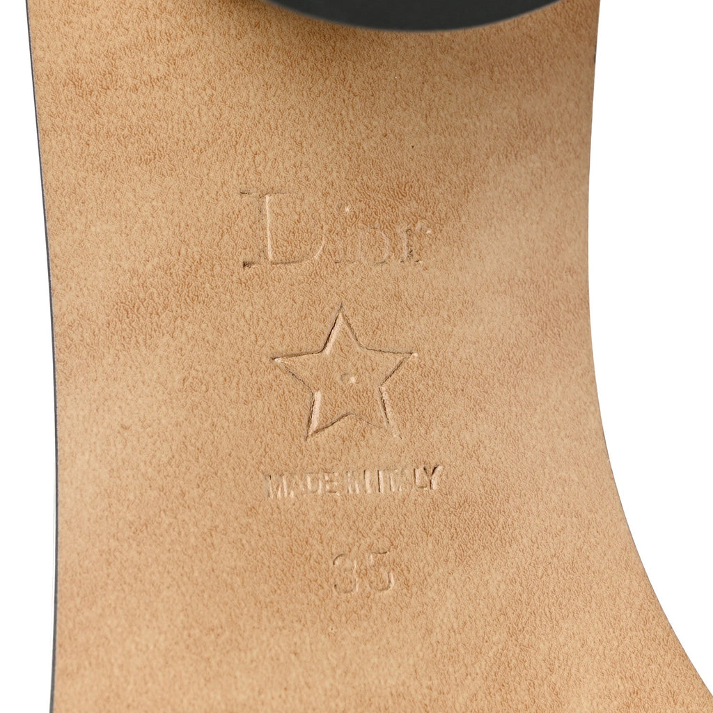 Calfksin Pearl Embroidered Dway 35mm Slide Sandals 35 Black