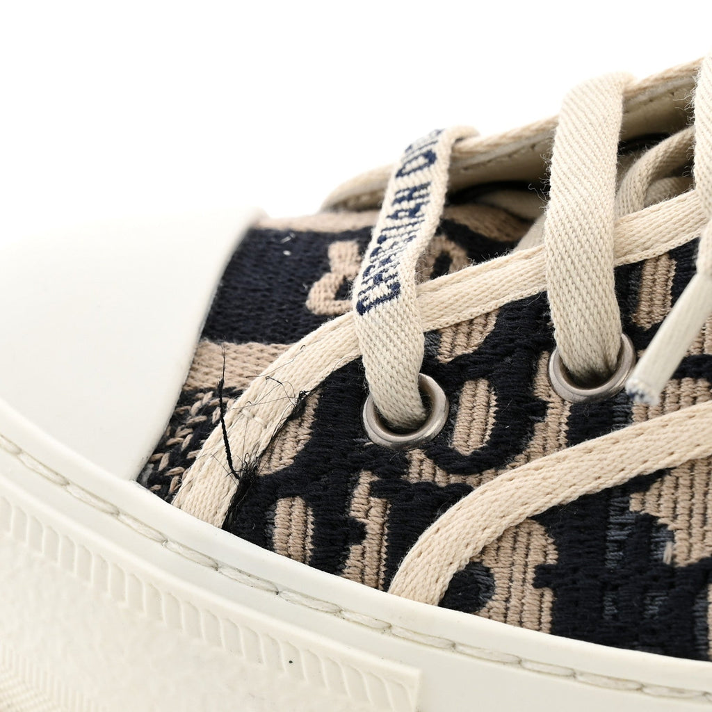 Canvas Oblique Walk'N'Dior Low Top Sneakers 36 Deep Blue