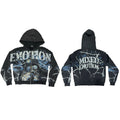 Blue Lightning Barbed Wire Full-Zip Hoodie