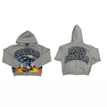 Grey Rhinestone Graphic Full-Zip Hoodie