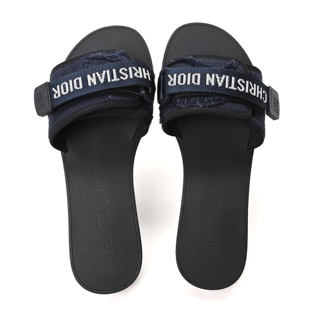 Technical Stretch Fabric Camouflage Dio(r)evolution Slide Sandals 38 Deep Blue