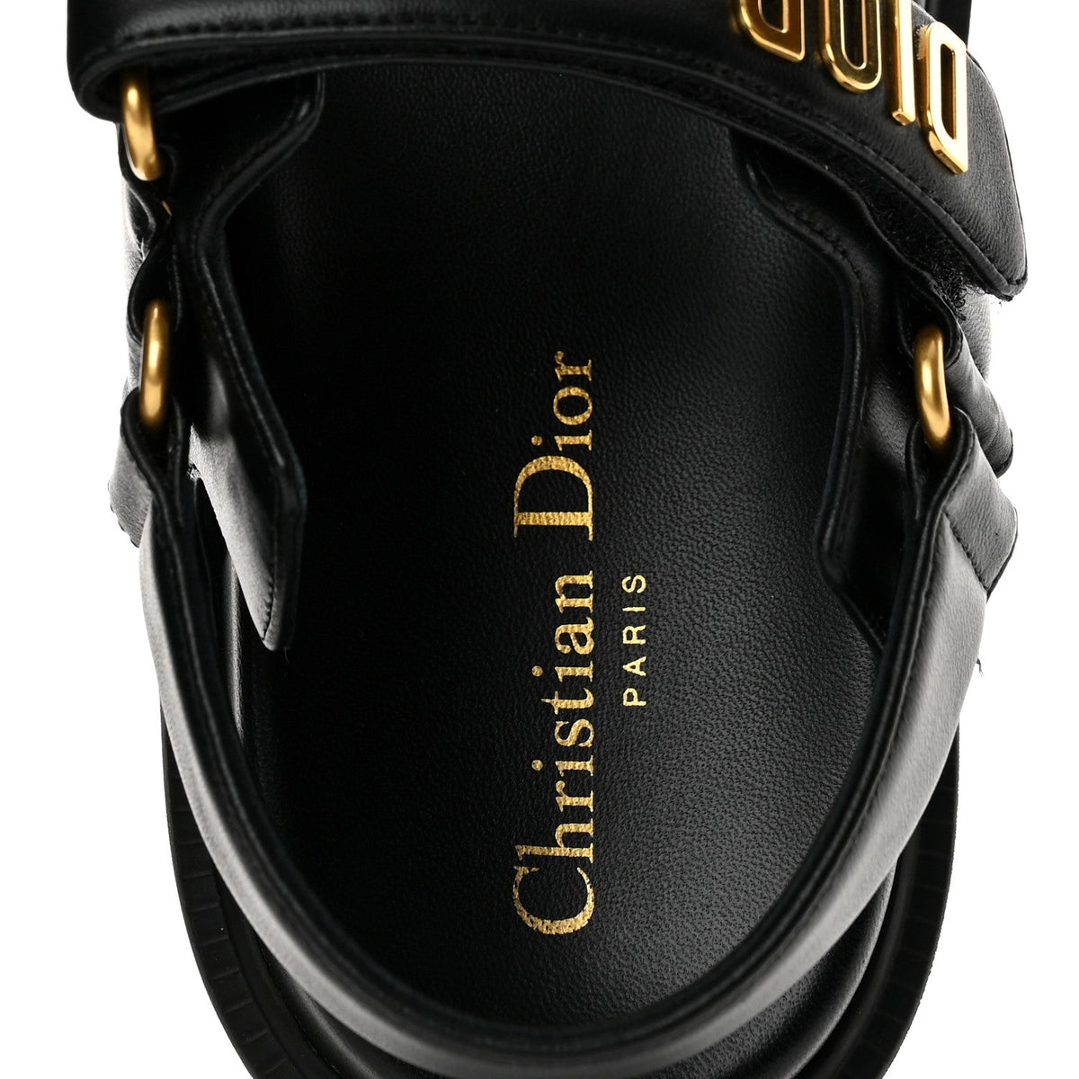 Lambskin Dioract 10mm Sandals 36.5 Black