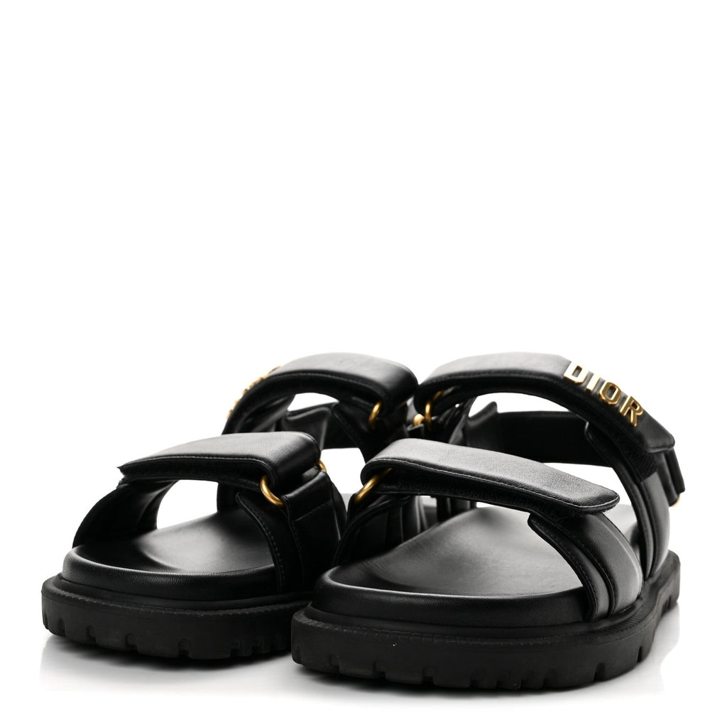 Lambskin Dioract 10mm Sandals 36.5 Black
