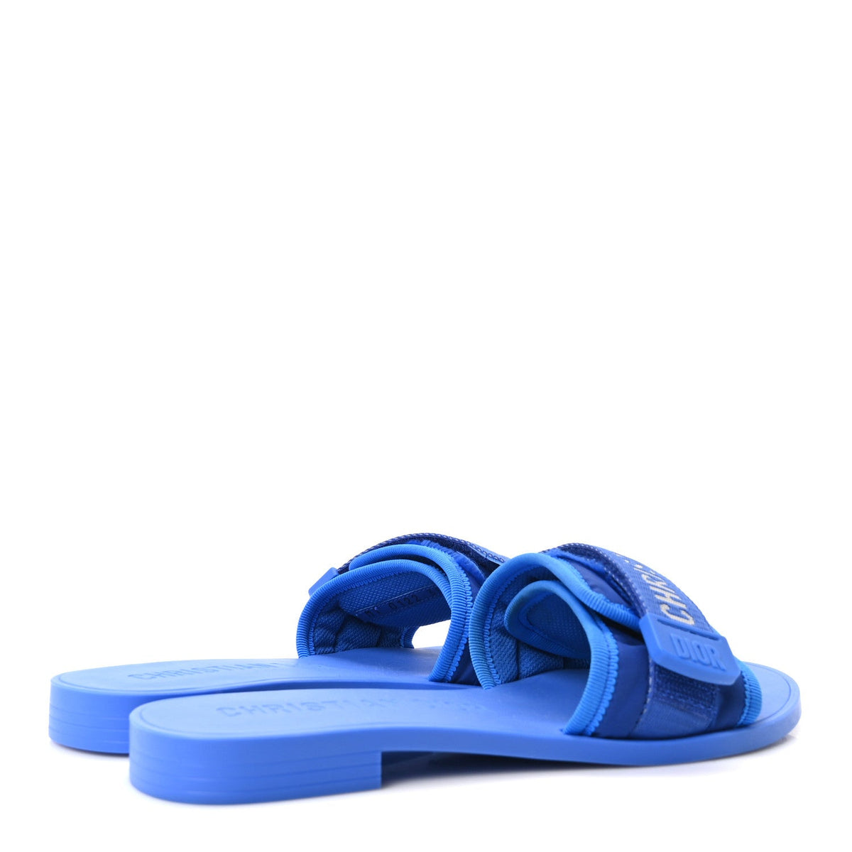 Technical Stretch Fabric Camouflage Dio(r)evolution Slide Sandals 35 Blue Fluo