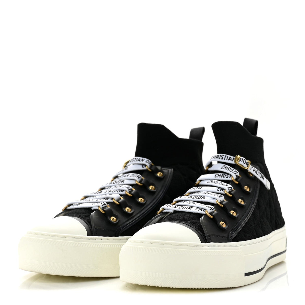 Technical Mesh Macrocannage Womens Walk'n Dior High Top Sneakers 38.5 Black