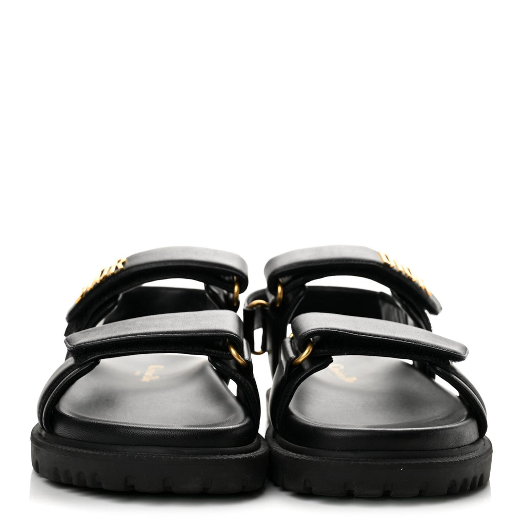 Lambskin Dioract 10mm Sandals 36.5 Black