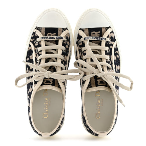 Canvas Oblique Walk'N'Dior Low Top Sneakers 36 Deep Blue