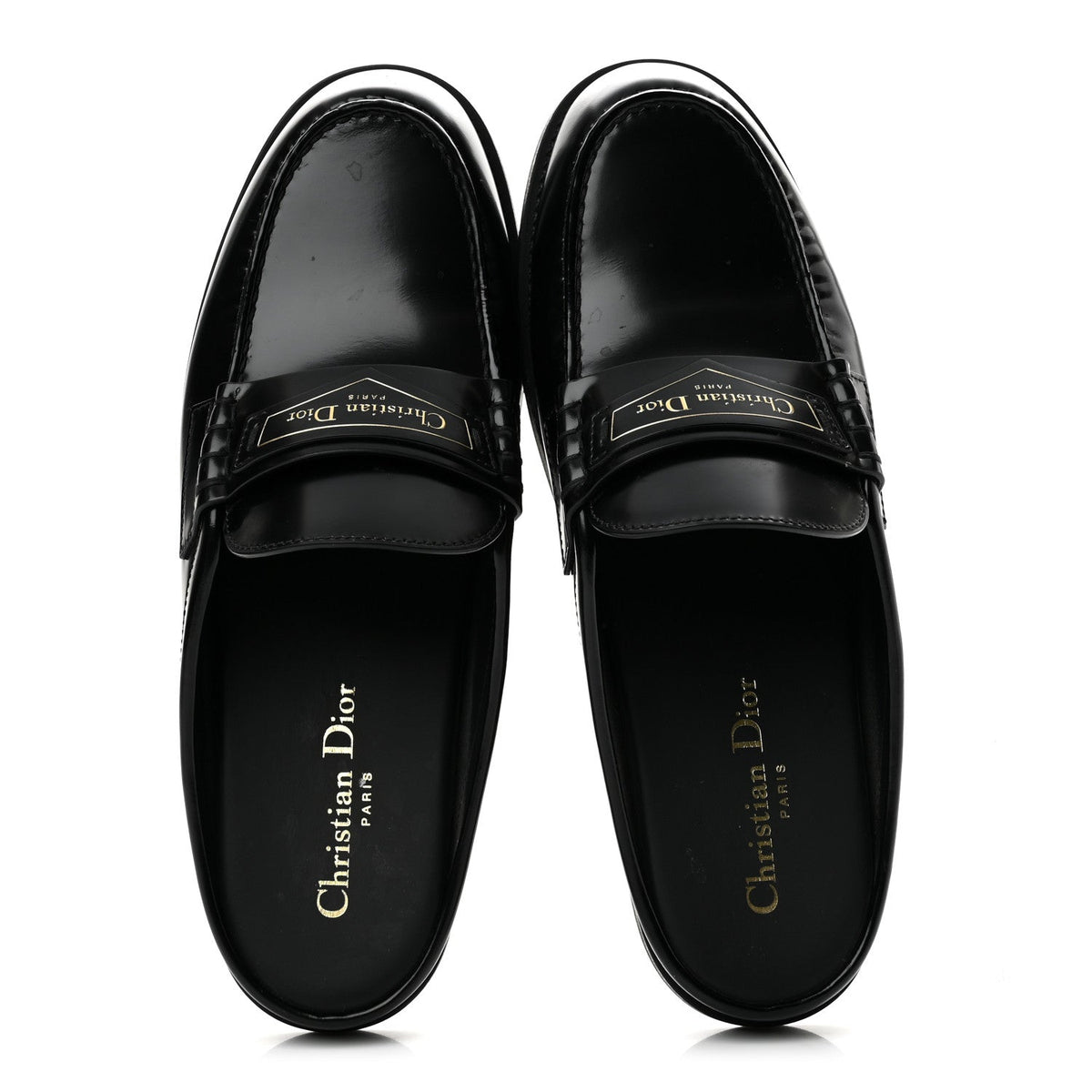 Brushed Calfskin Boy Loafer Mule 38 Black